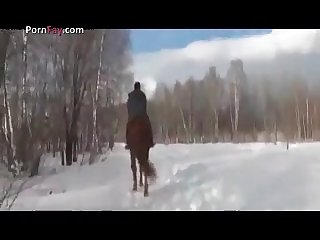 Nice Girl Ride And Fuck With Her Horse